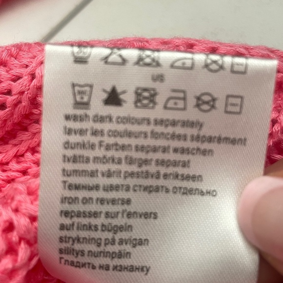 Marbel Pullover Sweater Pink Round Neckline 3/4 Sleeves Chunky Rib Knit Sz XS - Picture 12 of 12